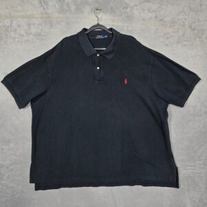 Polo Ralph Lauren Mens 4XB Big Polo shirt Black‎ Short Sleeve knit